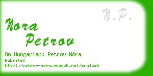nora petrov business card